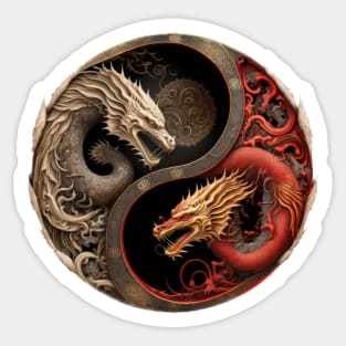 Two Dragons Sticker